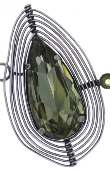 Amazonia - Konplott necklace (big) green/antique silver